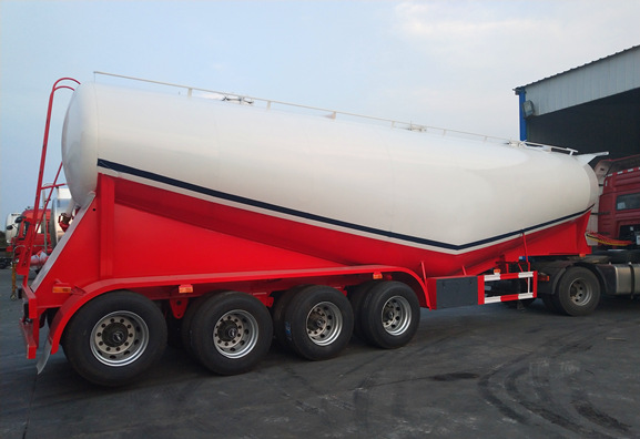4 Axle Cement Trailer With Rear Axle Air Suspension Lifting
