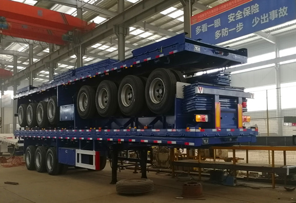 4 Axle Air Suspension Flatbed Trailer To African